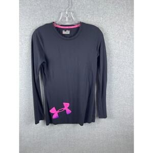 Under Armour She's‎ a Fighter Shirt Women's S Black Long Sleeve Semi Fitted